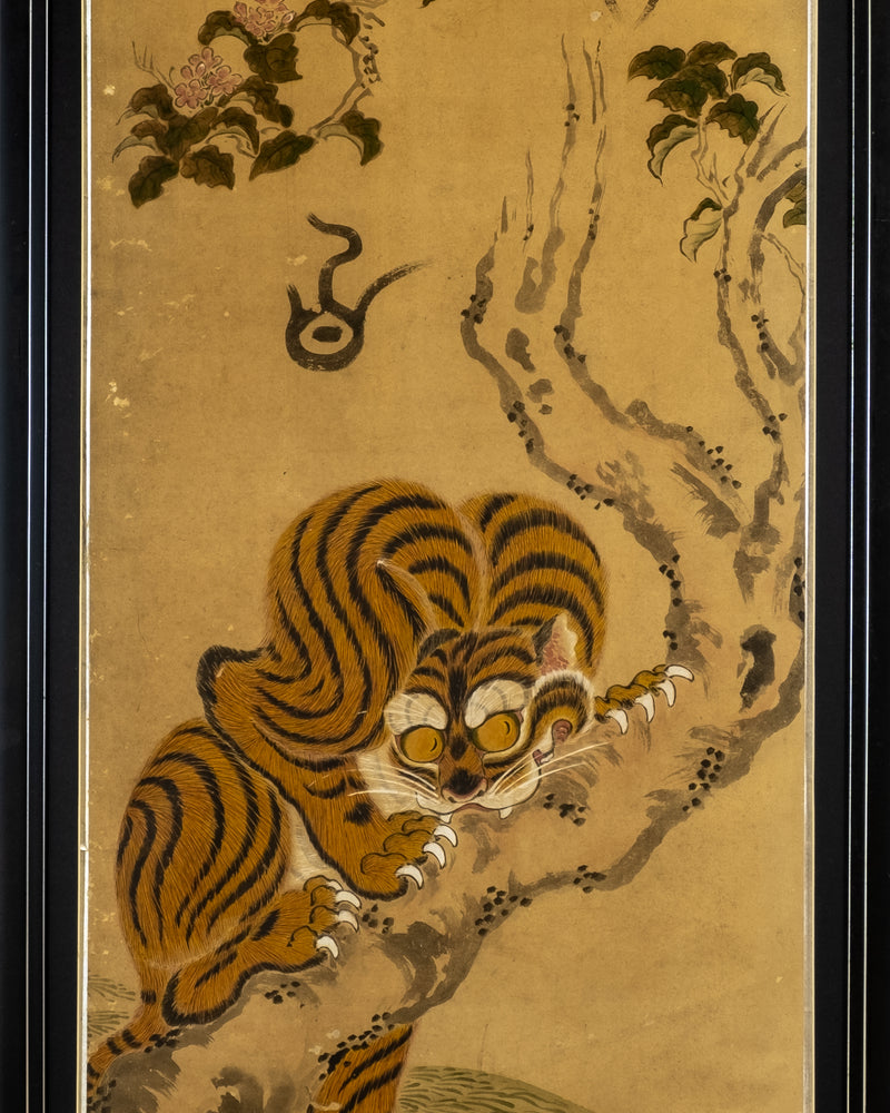 Tiger Climbing Tree Painting