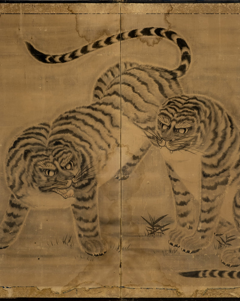 Two-Panel Two Tiger Byobu