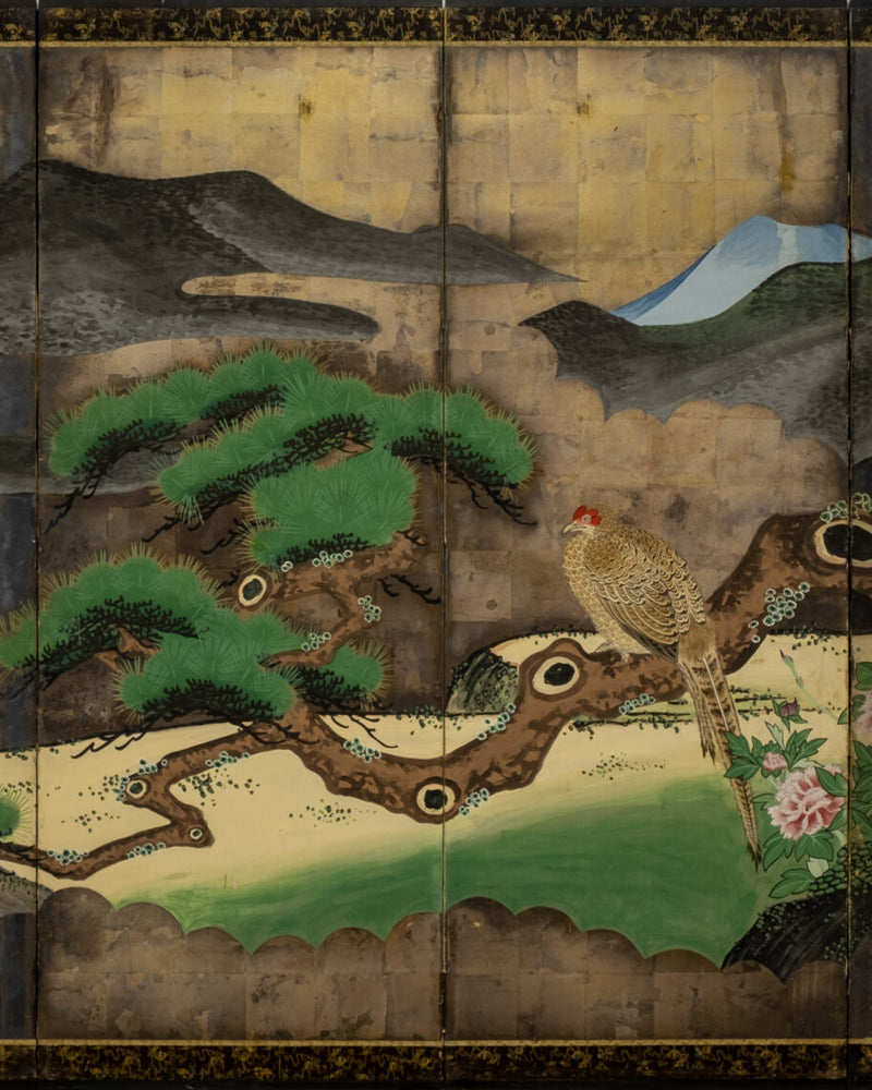 Six-Panel Peahen Byobu