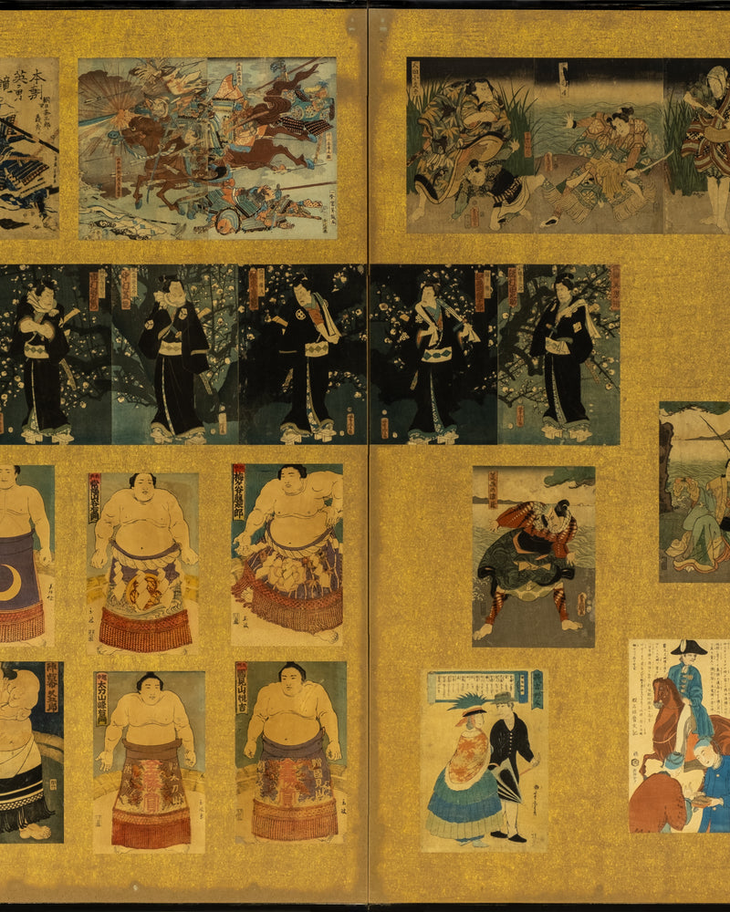 Two-Panel Collage Byobu
