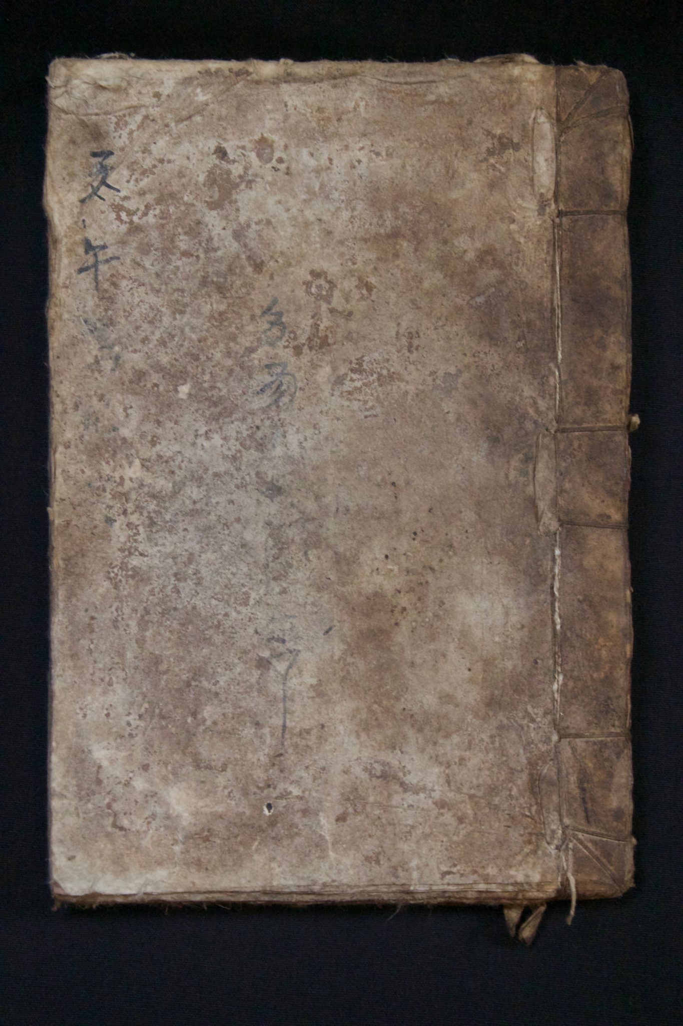 Shaman's Personal Instructional Book, China, Yunnan Shui people, Early 20th c, Paper, ink, pigment, Scripted by the shaman, on handmade paper, to record all his knowledge and to instruct future shaman, 9” x 6 ¼” 1”, $750.