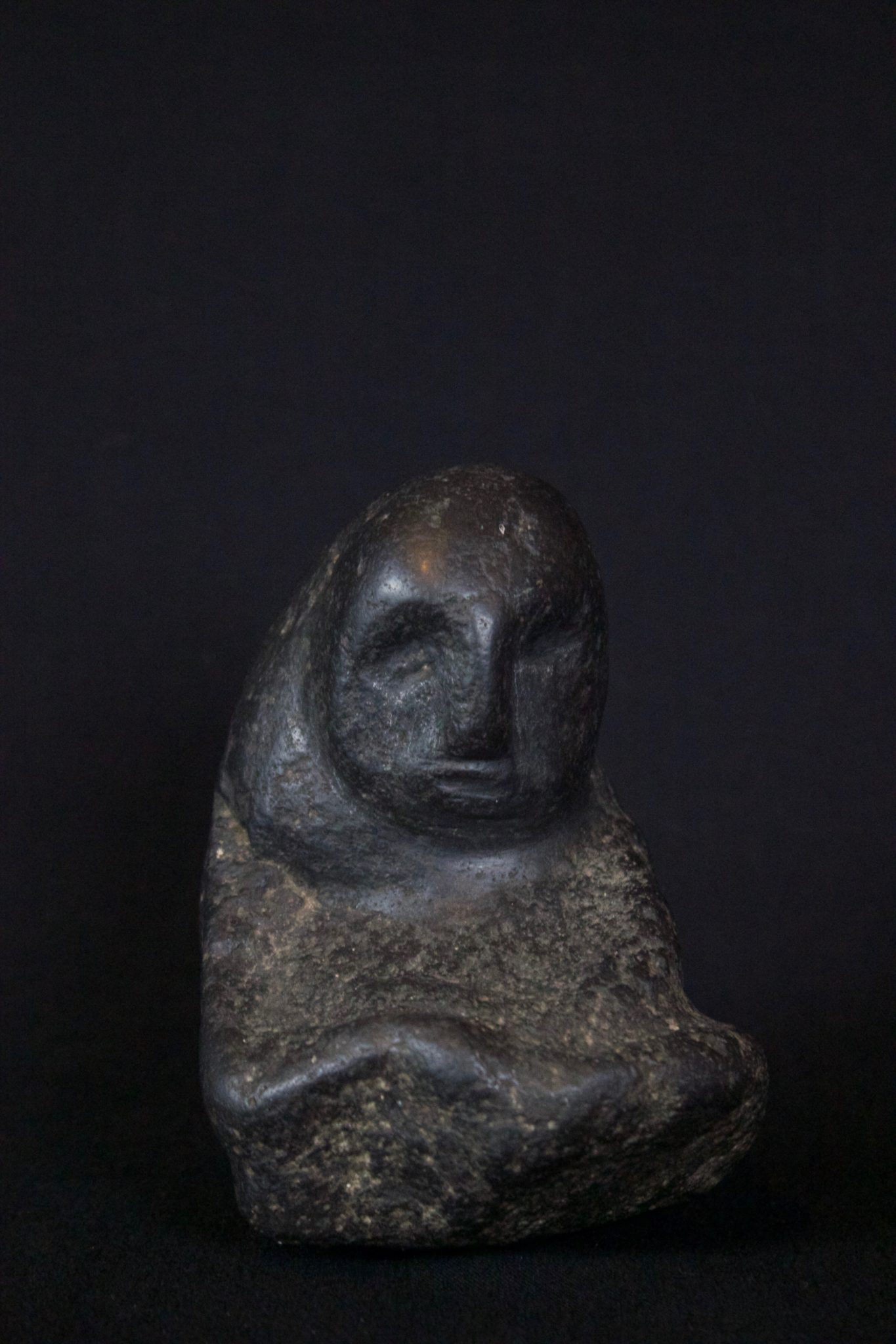 Female Shaman Effigy Sumba Island, 17th century Stone, For healing related to childbirth, 5” x 3 ¾” x 4”, Sold