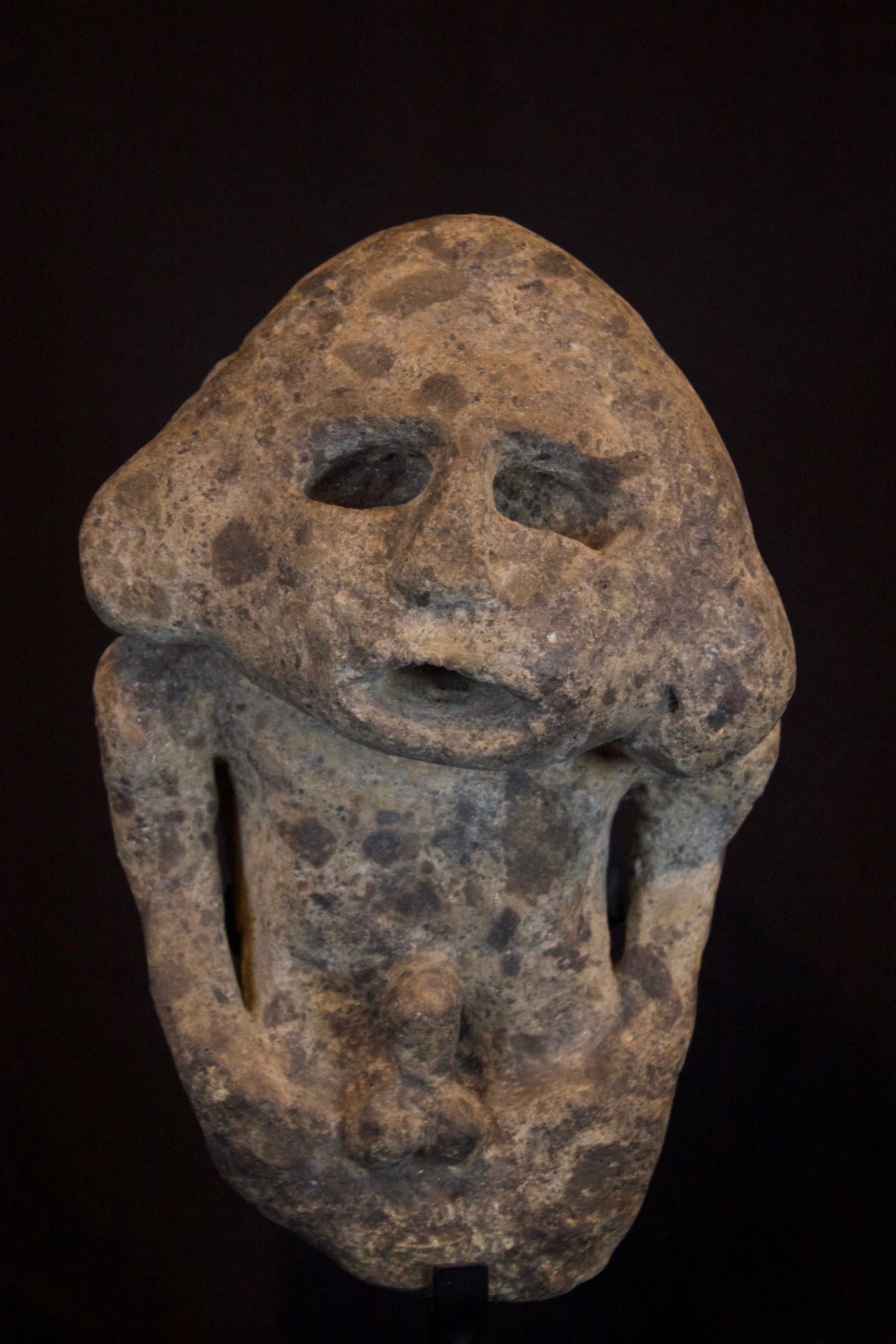 Effigy Figure, Flores Island, Lesser Sunda Islands, Indonesia, Late 19th to early 20th c, Aggregate Stone, Used by shaman for healing and divination, 11” x 8” x 6”, sold