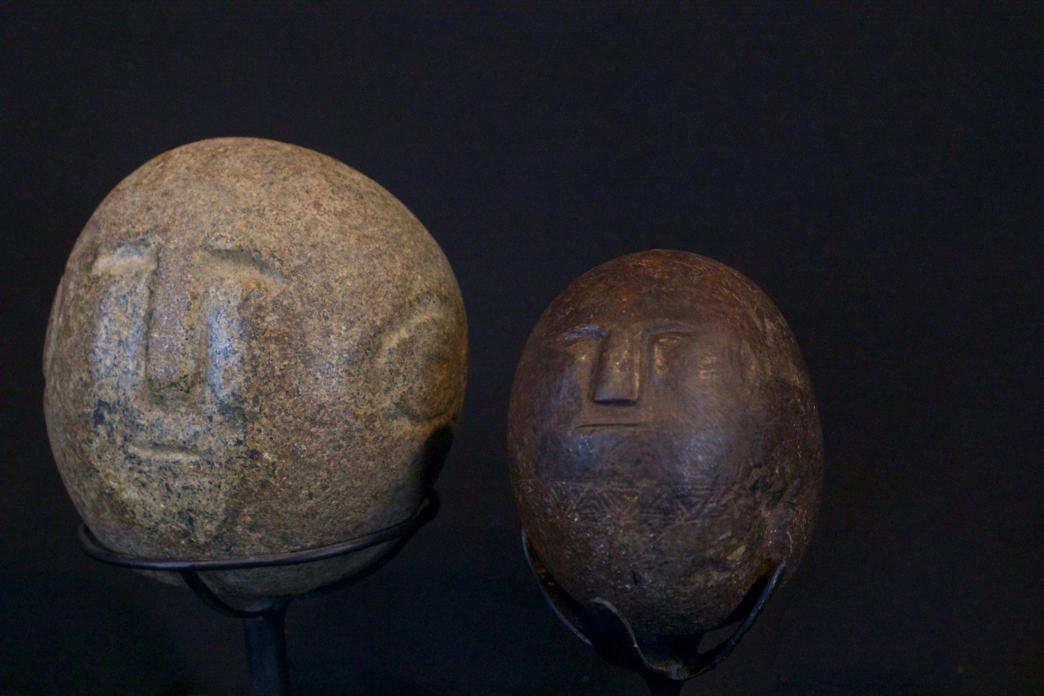 Healing Figures, Timor Island, Lesser Sunda Islands, Indonesia, Mid to late 19th c. Stone, patinated with use and age. Used in healing rituals. (left - late 19th c, 3 ¾” x 2 ¾” x 3 ¼”, sold); (right - mid 19th c, 3 ¾” x 2 ¾” x 3 ¼”, sold)