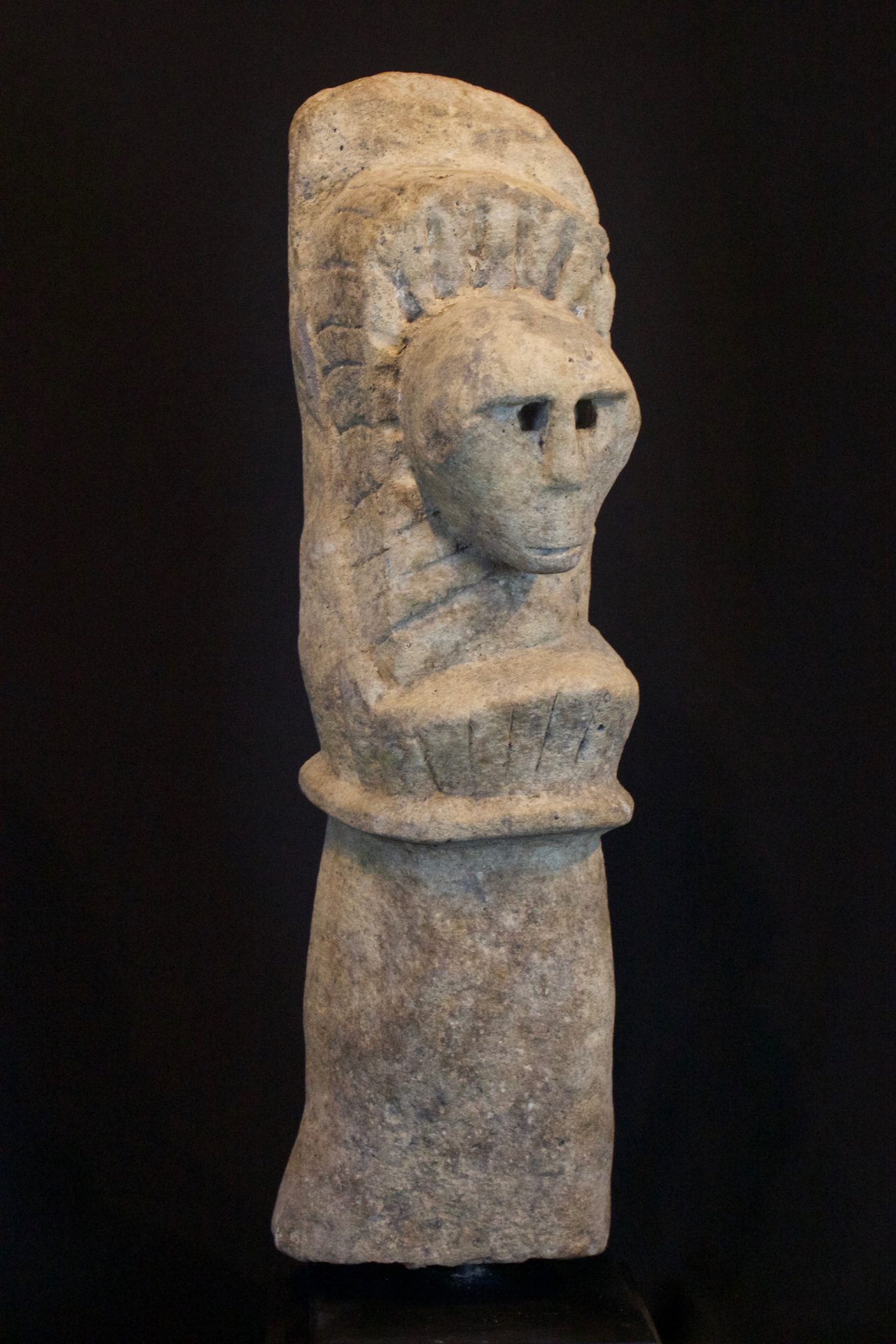 'Katoda' - God Effigy, Timor Island, Lesser Sunda Islands, Indonesia, Early 20th c, Stone. Shaman would pray to a Katoda to predict natural disasters. 19” x 5 ½” x 6 ½”, $1600.