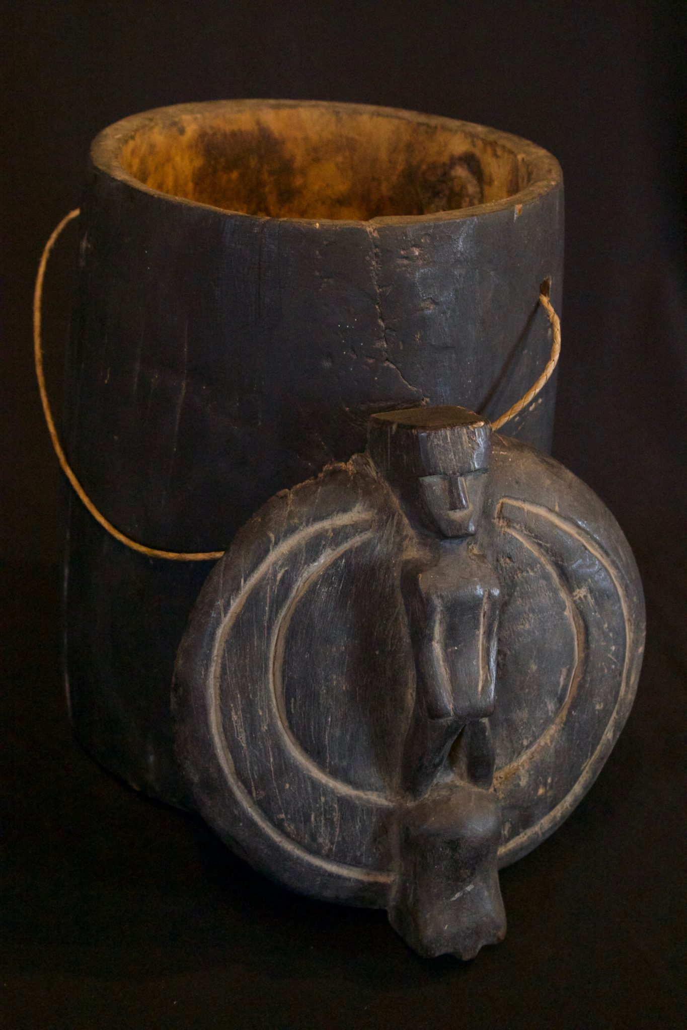 Shaman’s Medicine Box, Sulawesi, Indonesia, Toraja tribe, Early 20th c, Wood, patinated with use and age. Container for medicinal, herbs for healing. 14 ¼” x 9 ¼” x 8”, $290.