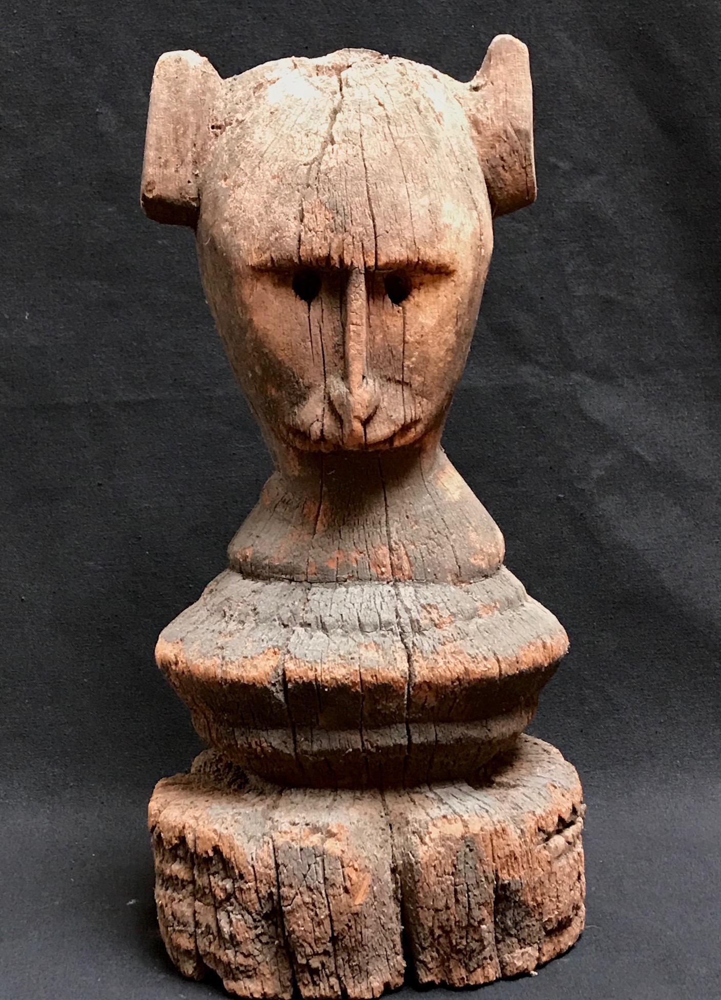 Shaman healing object, from near Kodi village, West Sumba Island, Indonesia, mid 20th c., jack fruit wood, 11 1/2" x 6" x 5",