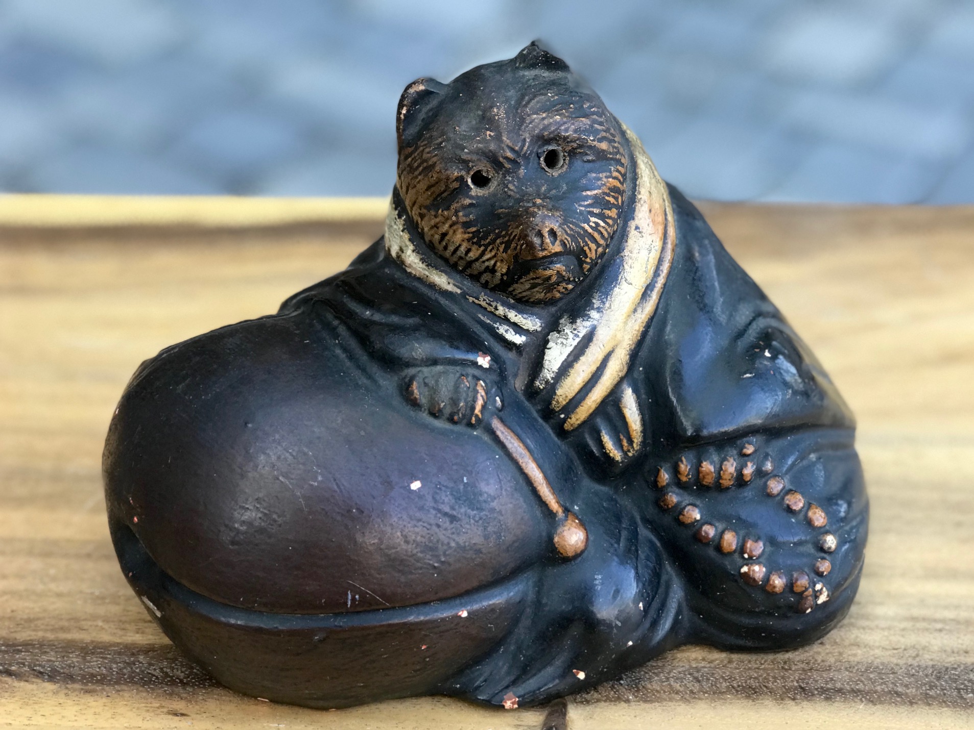 Japanese Tanuki statues, Shigaraki Ceramics, Japan, mid 20th 