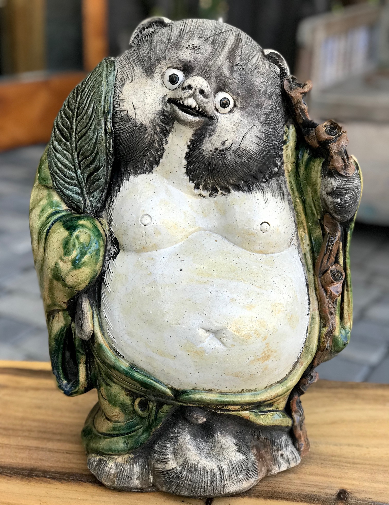 Japanese Tanuki statues, Shigaraki Ceramics, Japan, mid 20th 