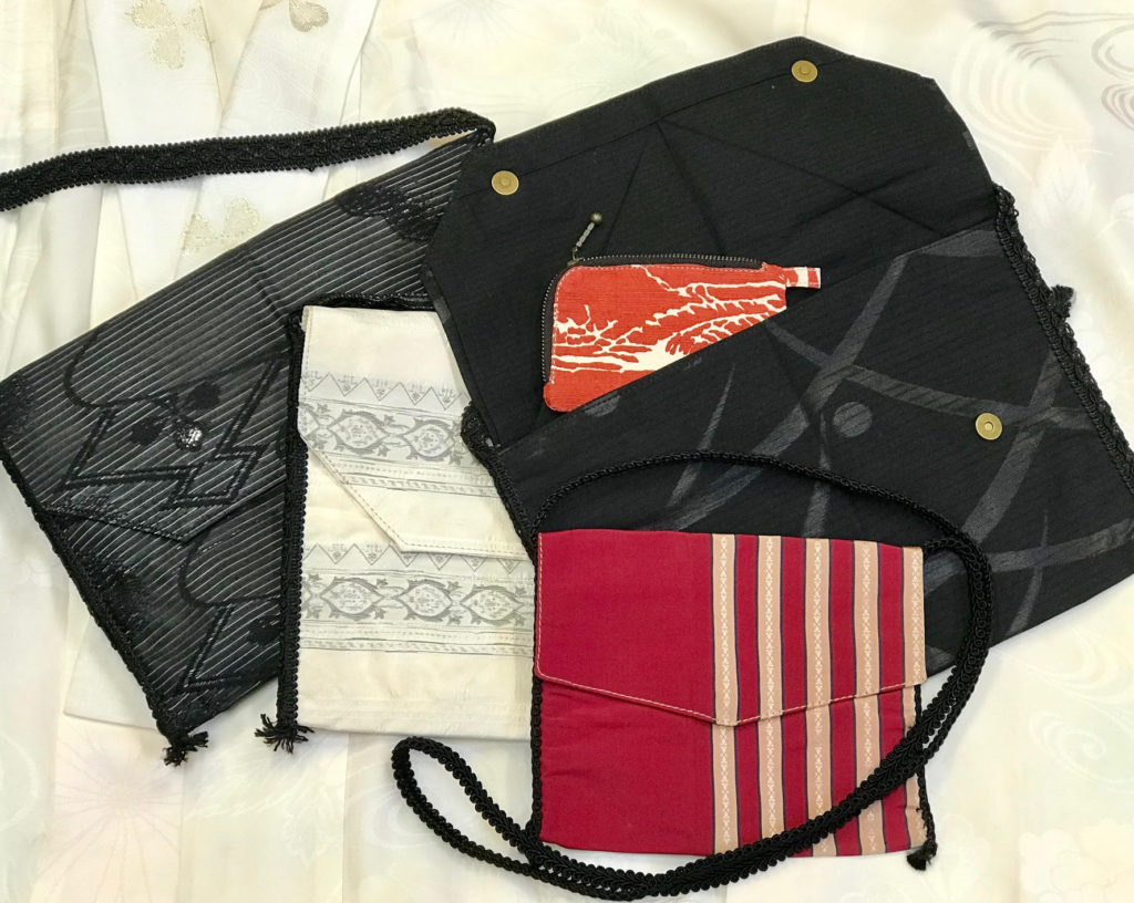 vintage kimono accessory, assorted computer cases, shoulder, clutch and coin purses and travel bags, thedavidalancollection.com , solana beach, ca